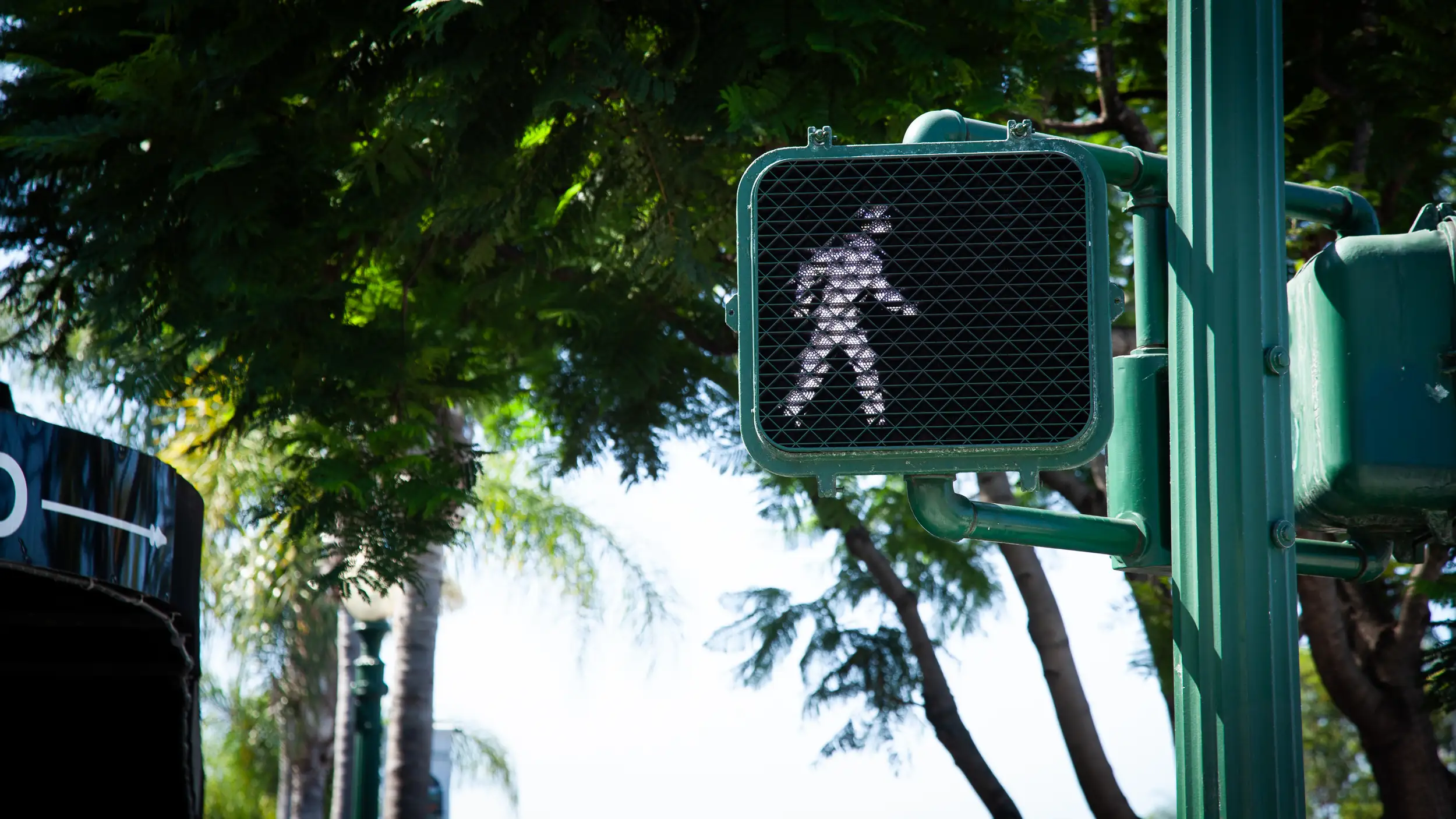 Pedestrian walk signal in Encinitas, California