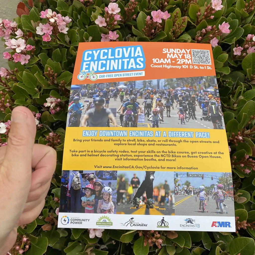 Flyer for the 2025 Cyclovia Encinitas