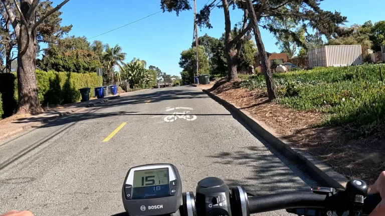 Cyclist's POV of riding a Class III Bike Route. Melba Rd. in Encinitas, California