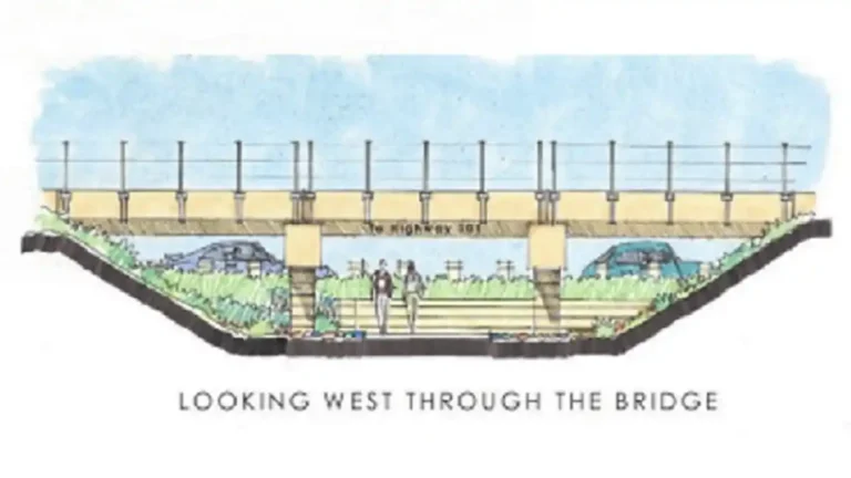 Side elevation rendering of the the Verdi Railroad Underpass planned in Encinitas, California