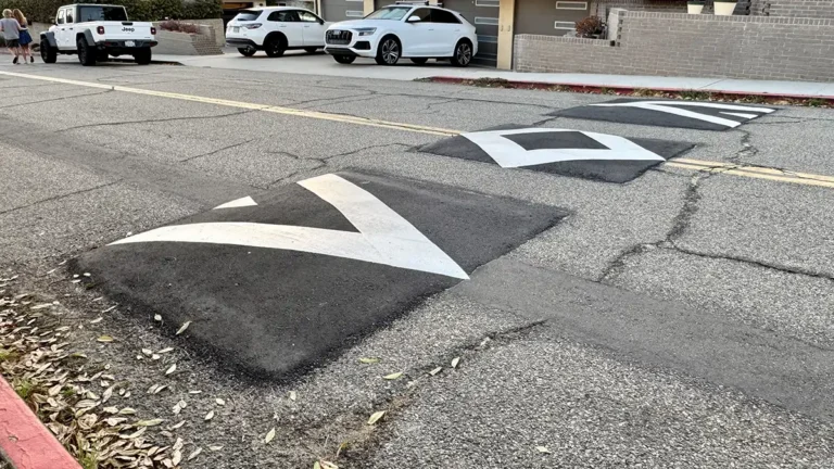 Speed cushion in Cardiff-By-The-Sea, Encinitas, California